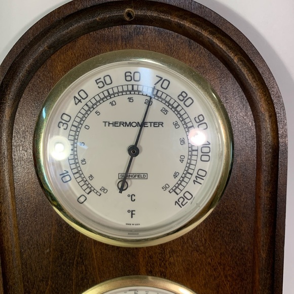 Springfield Weather Station Thermometer Barometer Hydrometer USA - Picture 2 of 14
